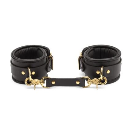 Coco de Mer Black Leather Ankle Cuffs 01