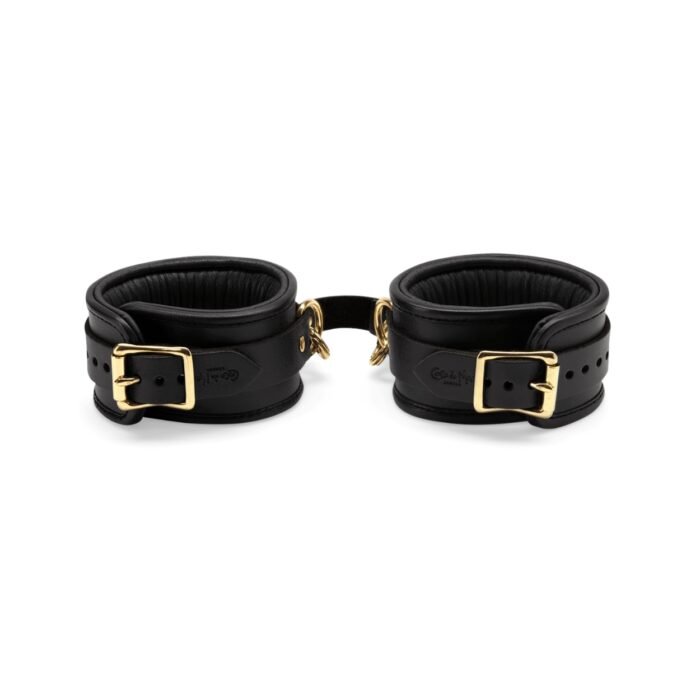 Coco de Mer Black Leather Wrist Cuffs 02