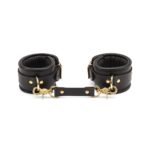 Coco de Mer Black Leather Wrist Cuffs